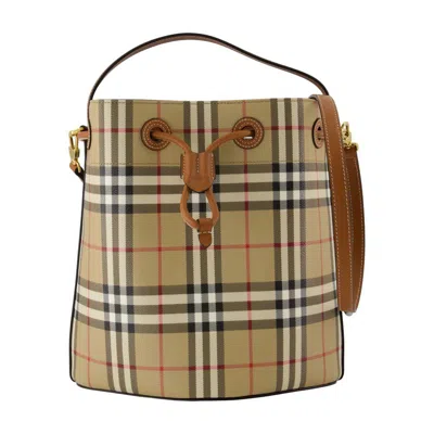 Burberry Ll Small Drawstring Purse In Brown