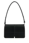 Burberry Snip Leather Flap Shoulder Bag In Black