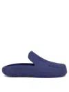 Burberry Men Rubber Slipper With Logo In Blue