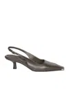Burberry Black Heel Slingback In Black