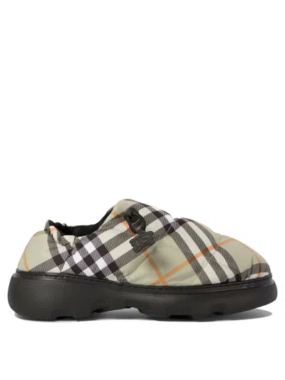 Burberry Green Check Nylon Pillow Loafers