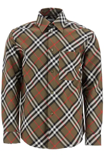 Burberry Loch Ip Cotton Check Shirt In Brown