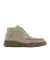 Burberry Suede Log Boots In Nude