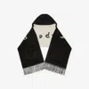 Burberry Logo Alpaca Wool Blend Hooded Scarf In Black
