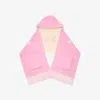 Burberry Logo Alpaca Wool Blend Hooded Scarf In Pink