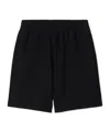 Burberry Ekd-embroidered Cotton Track Shorts In Black