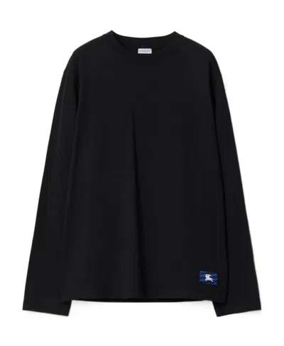 Burberry Exclusive Logo Long-sleeved Knitted T-shirt In Black