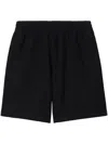 Burberry Logo Patch Straight-leg Shorts In Black