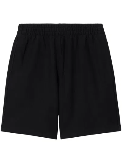 Burberry Logo-appliqué Cotton Shorts In Black