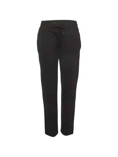 Pre-owned Burberry Logo Applique Gabardine Trousers In Black