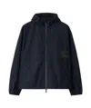 Burberry Logo-appliqué Hooded Jacket In Black
