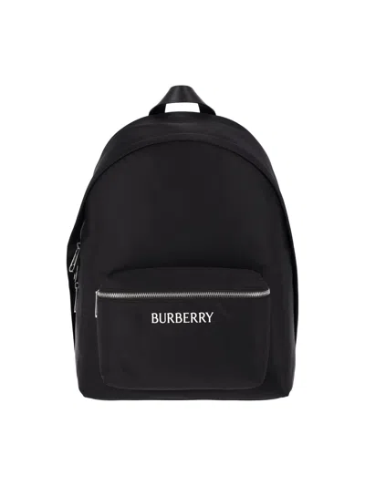 Burberry Logo Backpack In Black