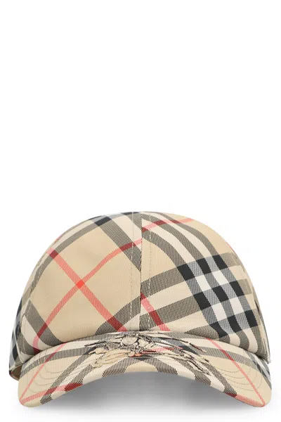 Burberry Logo Baseball Cap With Adjustable Fit In Beige