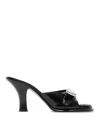 Burberry Bay Equestrian Knight Motif Mules In Black