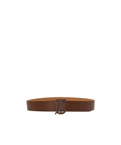 Burberry Logo Belt In Brown
