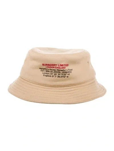 Pre-owned Burberry Logo Bucket Hat In Neutral