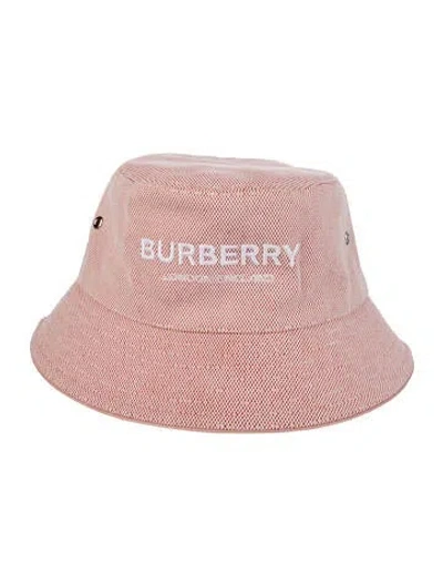 Pre-owned Burberry Logo Bucket Hat In Orange