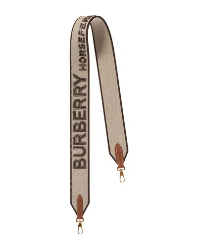 Burberry Logo Canvas & Leather Shoulder Strap