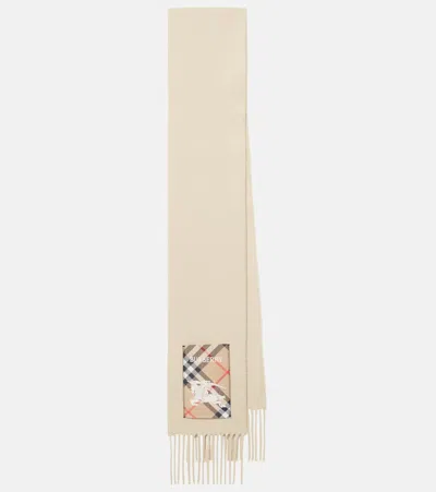 Burberry Logo Cashmere Scarf In Nutmeg