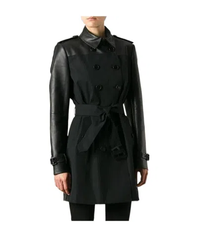 Burberry Logo Casual Coat In Black