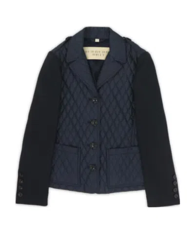 Burberry Logo Casual Jacket In Blue
