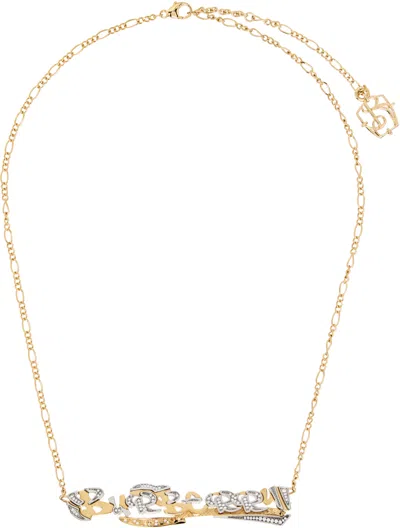 Burberry Logo Chain Necklace In Gold
