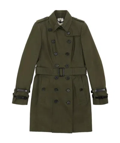 Burberry Logo Coat In Green