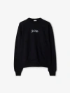 Burberry Black Logo Cotton Blend Sweatshirt In Coal