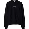 Burberry Black Logo Cotton Blend Sweatshirt In Coal