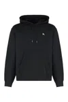 Burberry Men Black Sweatshirt With Ekd Embroidery On The Front And Logo Print On The Rear In Cotton In Black