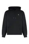 Burberry Men Black Sweatshirt With Ekd Embroidery On The Front And Logo Print On The Rear In Cotton In Black