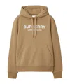 Burberry Logo Cotton Hoodie In Brown