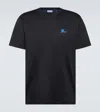 Burberry Slim Fit Essentials T-shirt With Embroidered Logo In Black