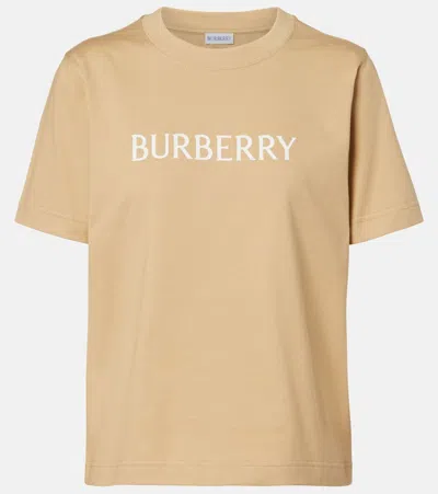 Burberry Logo Cotton Jersey T-shirt In Brown