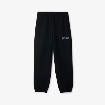 Burberry Logo Cotton Jogging Pants In Coal