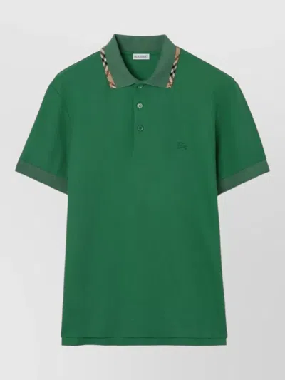 BURBERRY LOGO COTTON POLO SHIRT CONTRASTING COLLAR