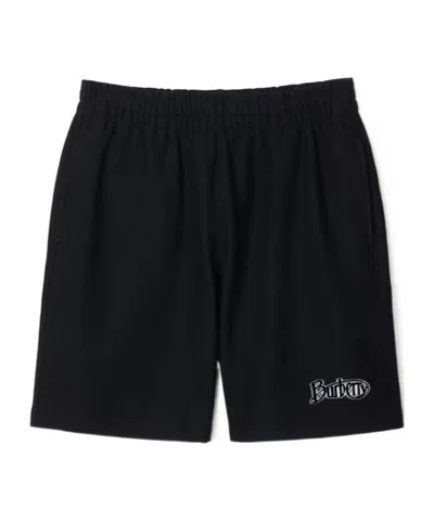 Burberry Logo Cotton Shorts In Black