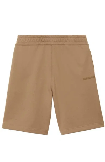 Burberry Logo-appliqué Cotton Shorts In Camel