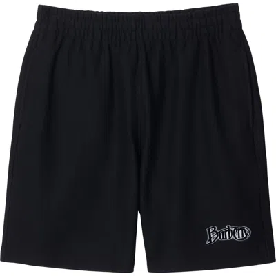 Burberry Logo Cotton Shorts In Coal