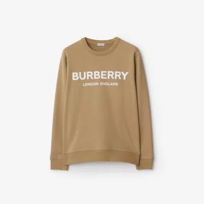 Burberry Logo Cotton Sweatshirt In Archive Beige
