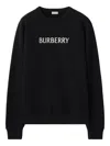 Burberry Black Slim Cotton Terry-effect Sweatshirt In Black