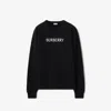 Burberry Black Slim Cotton Terry-effect Sweatshirt In Black