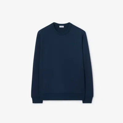 Burberry Logo Cotton Sweatshirt In Blue