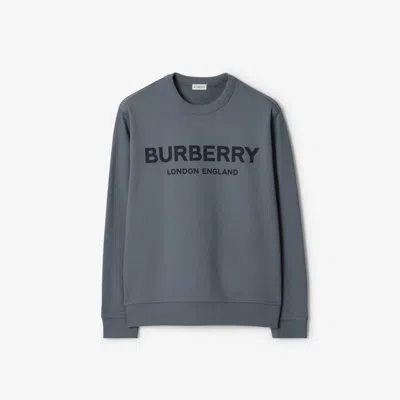 Burberry Logo Cotton Sweatshirt In Gray