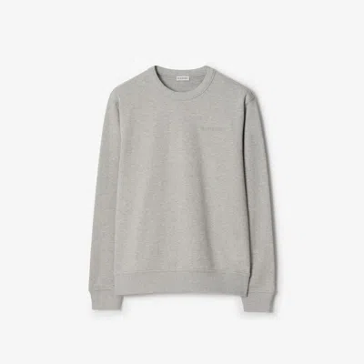 Burberry Logo Cotton Sweatshirt In Gray
