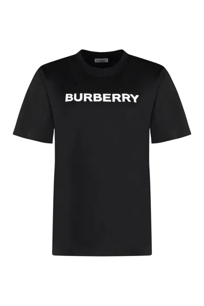 Burberry Logo Cotton T-shirt In Black