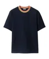 Burberry Logo Cotton T-shirt In Blue