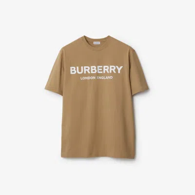 Burberry Logo Cotton T-shirt In Archive Beige