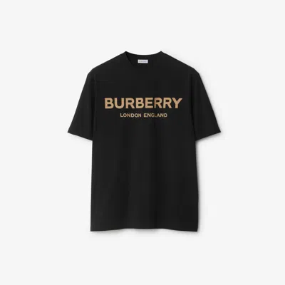 Burberry Logo Cotton T-shirt In Black