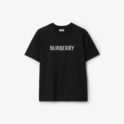Burberry Logo Cotton T-shirt In Black